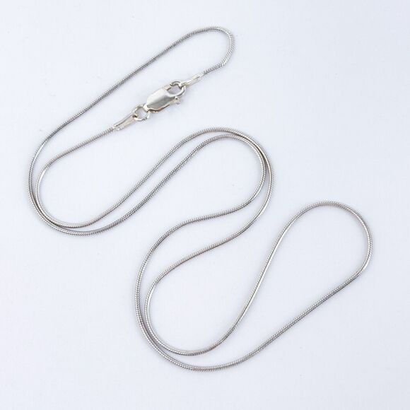 Vintage Italy Sterling Silver 925 0.9mm Snake Chain Necklace 18” - Picture 1 of 3